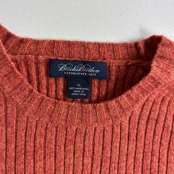 Brooks Brothers Sweater 100% LambsWool Crewneck Pullover Long Sleeve Ribbed Knit - Picture 4 of 8